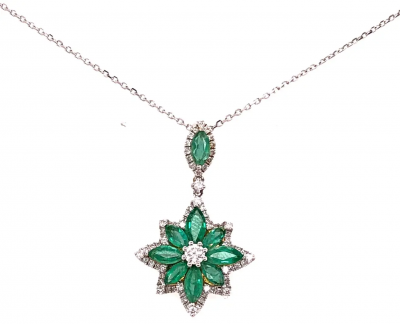 18 Karat Two Tone Set of Fashion Earrings and Necklace with Pendant 1 28 Carat