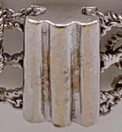 18 Karat White Gold Link Three Diamond Wedding Band Bridal Ring 3 00 TDW