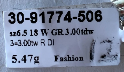 18 Karat White Gold Link Three Diamond Wedding Band Bridal Ring 3 00 TDW