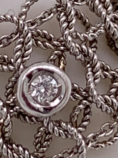 18 Karat White Gold Link Three Diamond Wedding Band Bridal Ring 3 00 TDW