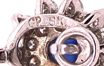 18 Karat White Gold Sapphire and Diamond Cluster Earrings