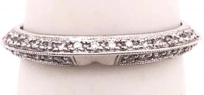 18 Karat White Gold and Diamond Band Bridal Ring 0 13 Total Diamond Weight
