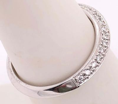 18 Karat White Gold and Diamond Band Bridal Ring 0 13 Total Diamond Weight