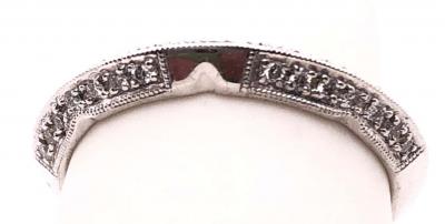 18 Karat White Gold and Diamond Band Bridal Ring 0 13 Total Diamond Weight