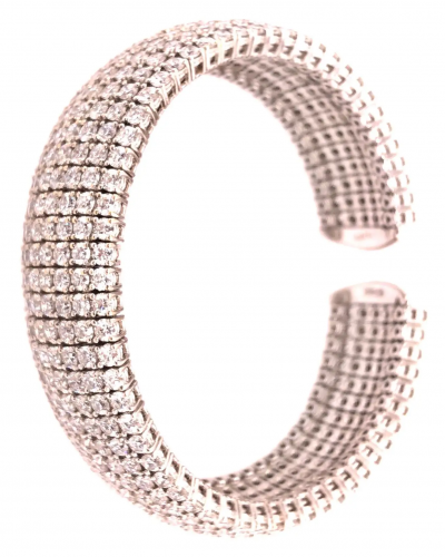 18 Karat White Gold and Diamond Cuff Bracelet Weighing Approx 32 89 Carat