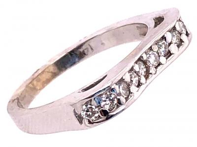 18 Karat White Gold and Diamond Wedding Band Bridal Anniversary Ring