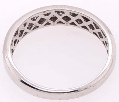 18 Karat White Gold and Diamond Wedding Band Bridal Ring