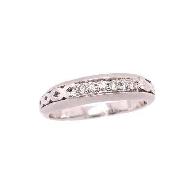 18 Karat White Gold and Diamond Wedding Band Bridal Ring