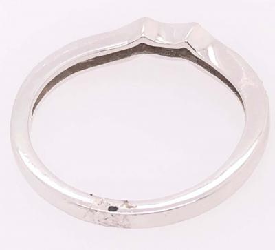 18 Karat White Gold and Diamond Wedding Contour Band Bridal Ring