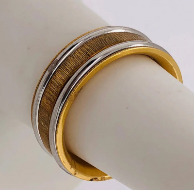 18 Karat Yellow Gold Platinum Ring Bridal or Wedding Band Ring
