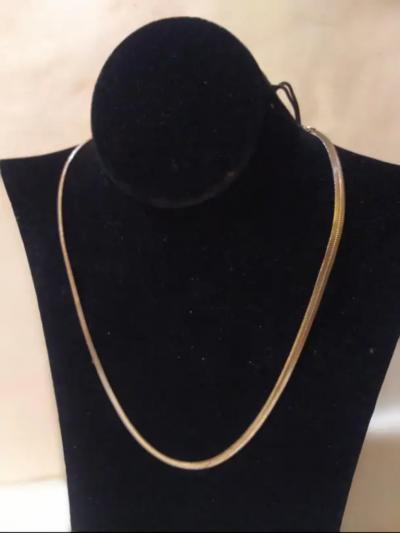 18 Mexican Sterling Silver Herringbone Necklace