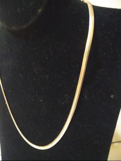 18 Mexican Sterling Silver Herringbone Necklace