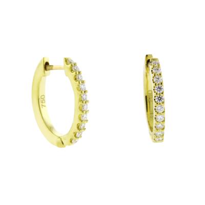 18 karat mini diamond hoop earrings