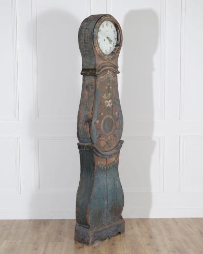1822 Swedish Folk Art Tall Case Clock with Original Paint