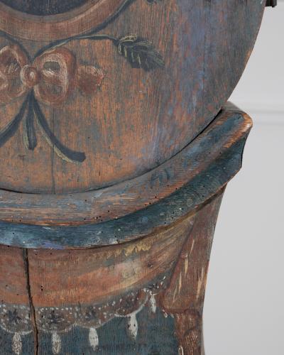 1822 Swedish Folk Art Tall Case Clock with Original Paint