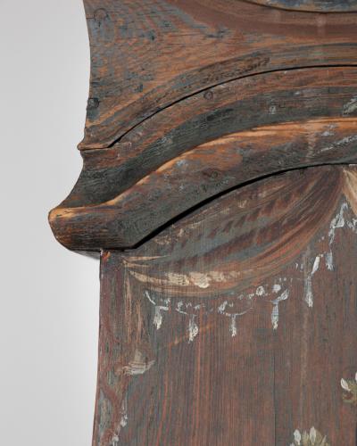 1822 Swedish Folk Art Tall Case Clock with Original Paint