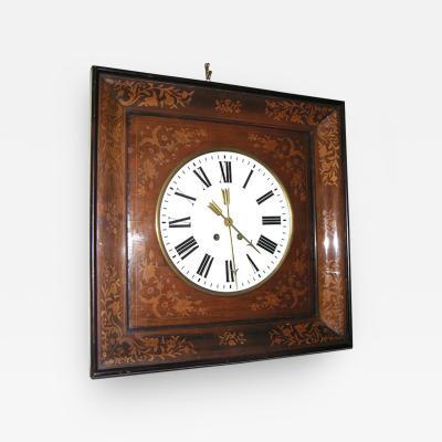 1830s French Charles X Inlaid Wall Clock