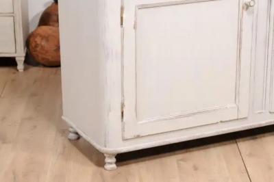 1830s Swedish Grey Painted Sideboard with Single Drawer over Two Doors