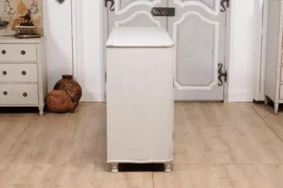 1830s Swedish Grey Painted Sideboard with Single Drawer over Two Doors