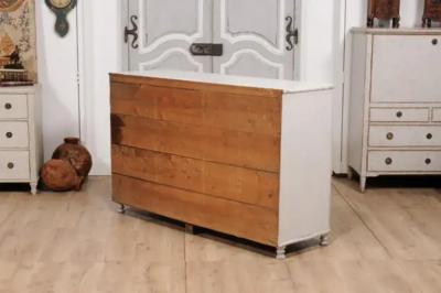 1830s Swedish Grey Painted Sideboard with Single Drawer over Two Doors