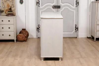 1830s Swedish Grey Painted Sideboard with Single Drawer over Two Doors