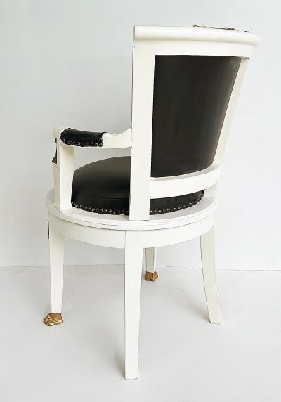 1850s French Empire Armchairs Fine Gilt Bronze Mounts Painted and Upholstered