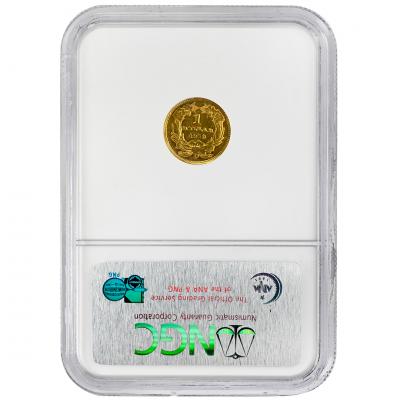 1859 D G 1 Gold Dollar NGC MS61