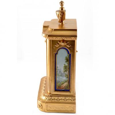 1870s Antique French Sevres Porcelain Ormolu Clock