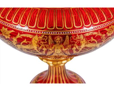1876 Centennial Exhibition J L Lobmeyr Ormolu Mounted Ruby Glass Centerpiece