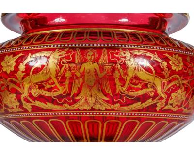 1876 Centennial Exhibition J L Lobmeyr Ormolu Mounted Ruby Glass Centerpiece