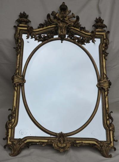 1880 Mirror Parecloses Gilded with Fire Urns