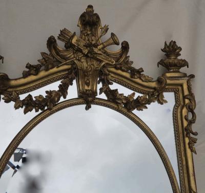 1880 Mirror Parecloses Gilded with Fire Urns