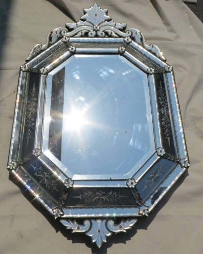 1880 Octagonal Venetian Style Mirror