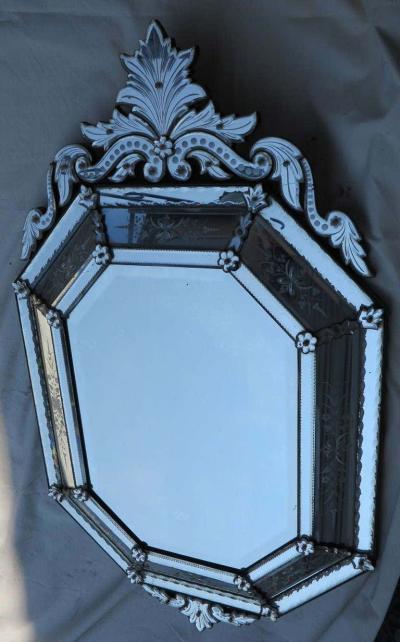 1880 Octagonal Venetian Style Mirror