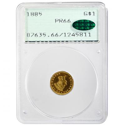 1885 G 1 Gold Dollar PCGS PR66 CAC RATTLER 