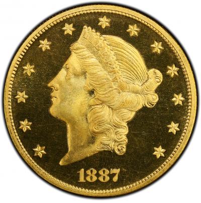 1887 20 Liberty Head PCGS PR65 DCAM CAC