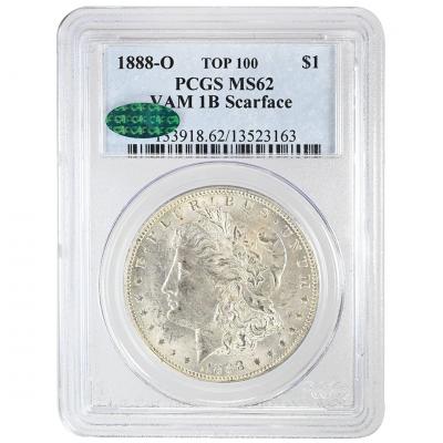 1888 O 1 Morgan Dollar PCGS MS62 CAC VAM 1B Scarface