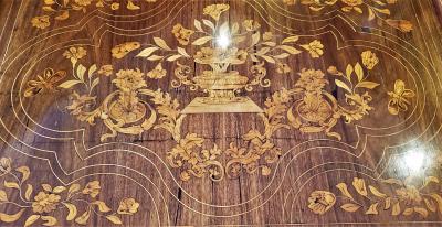 18C Dutch Marquetry Silver Table Exceptional