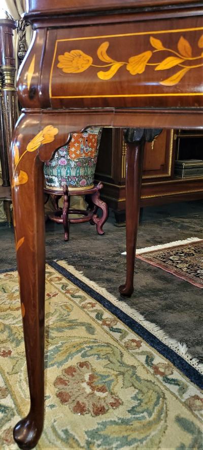 18C Dutch Marquetry Silver Table Exceptional