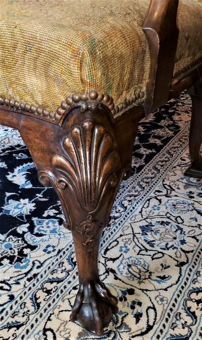 18C English Chippendale Shepherds Crook Armchair