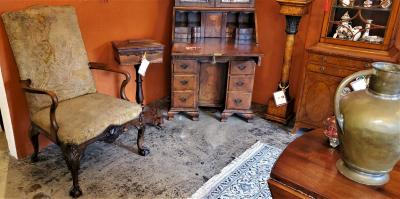 18C English Chippendale Shepherds Crook Armchair