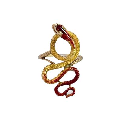 18K Enamel Snake Ring Florence 1961