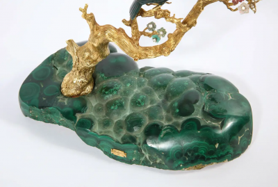 18K Gold Diamonds Amethyst Tourmaline Bloodstone and Jasper Toucan Bird