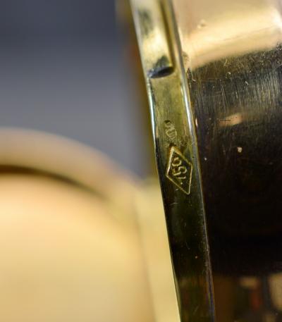 18K Gold Guilloche Enamel Astrological Pill Box