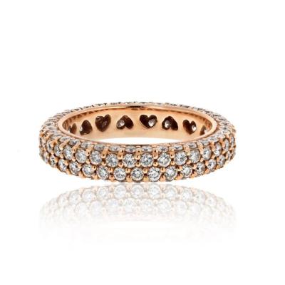 18K ROSE GOLD 4 00CTTW ROUND CUT DIAMOND ETERNITY RING