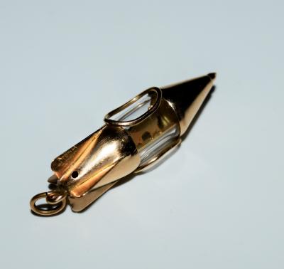 18K Space Rocket Charm Pendant Laika Space Dog