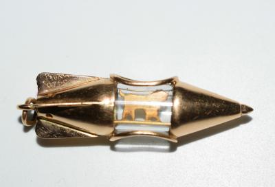 18K Space Rocket Charm Pendant Laika Space Dog