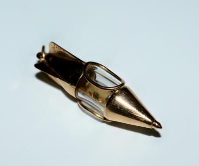 18K Space Rocket Charm Pendant Laika Space Dog