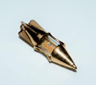 18K Space Rocket Charm Pendant Laika Space Dog