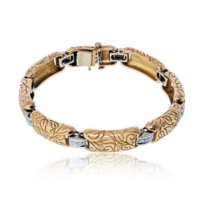 18K Two Tone 0 75cttw Vintage Two Tone Bracelet